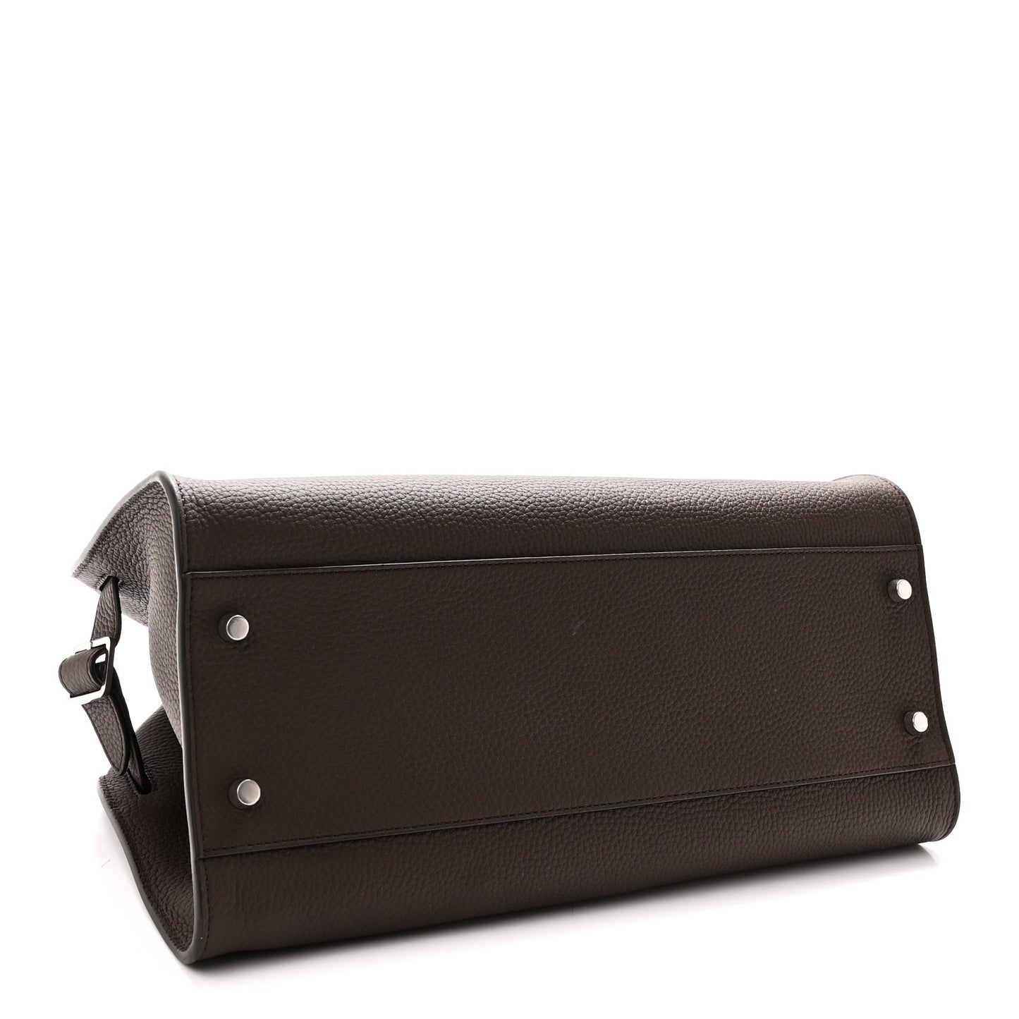 Matte Grained Calfskin Margaux Shoulder 12 Deep Brown