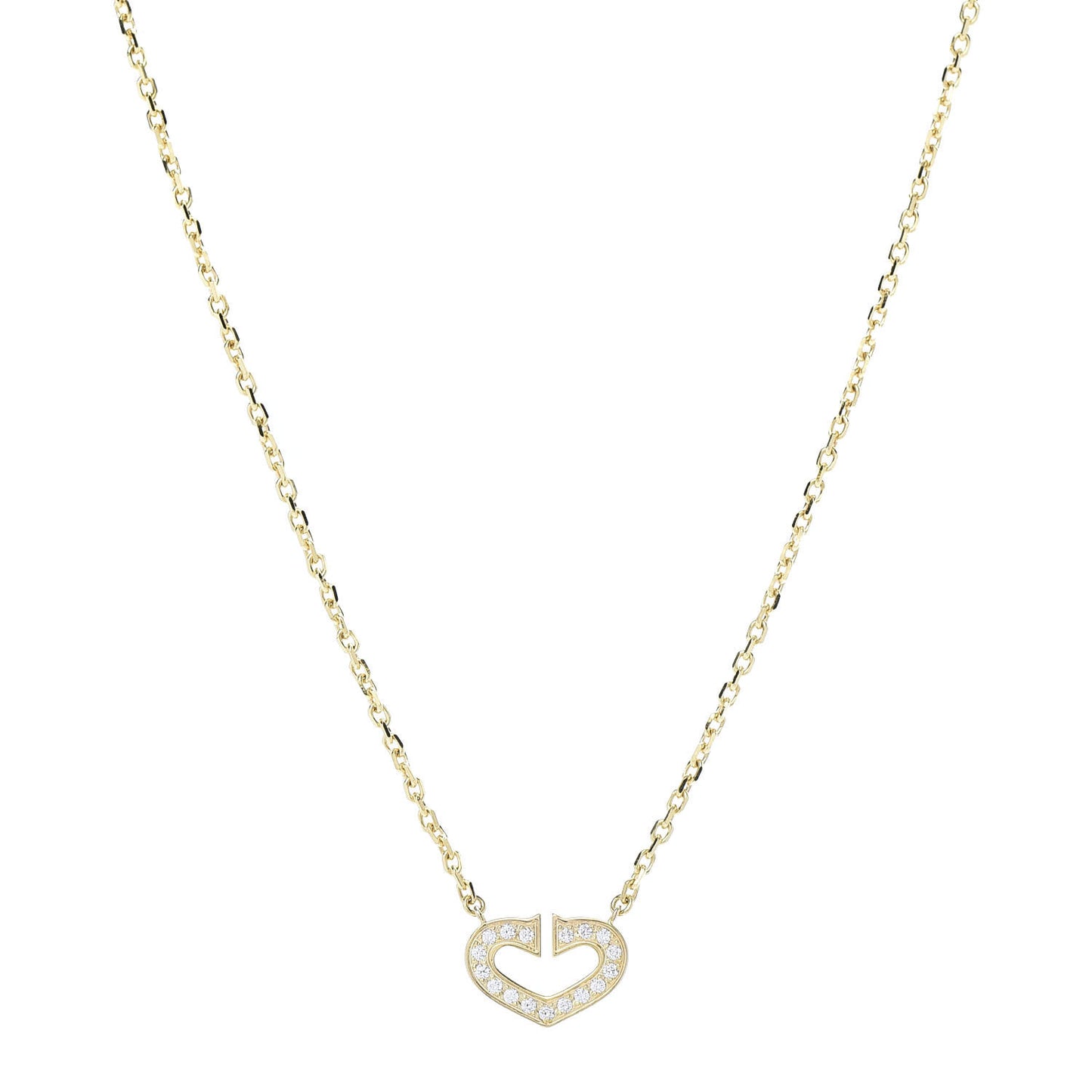 18K Yellow Gold Diamond Hearts And Symbols Pendant Necklace