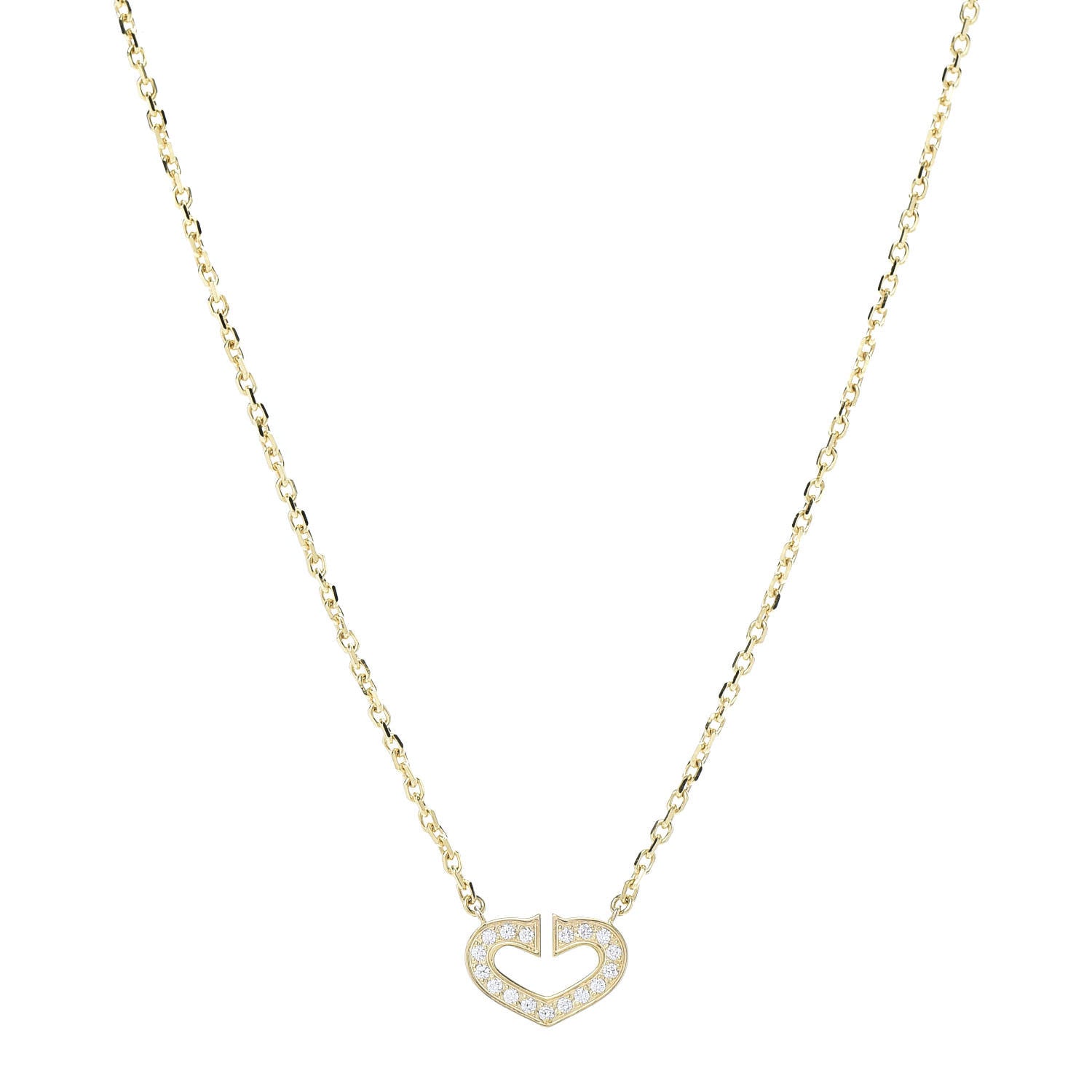 Cartier 18K Yellow Gold Diamond Hearts And Symbols Pendant Necklace 1 of 6