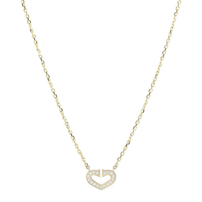 Cartier 18K Yellow Gold Diamond Hearts And Symbols Pendant Necklace 1 of 6