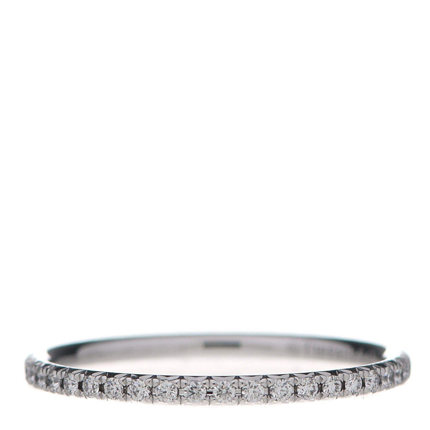 Tiffany 18K White Gold Diamond Metro Ring 52 6 3 of 5