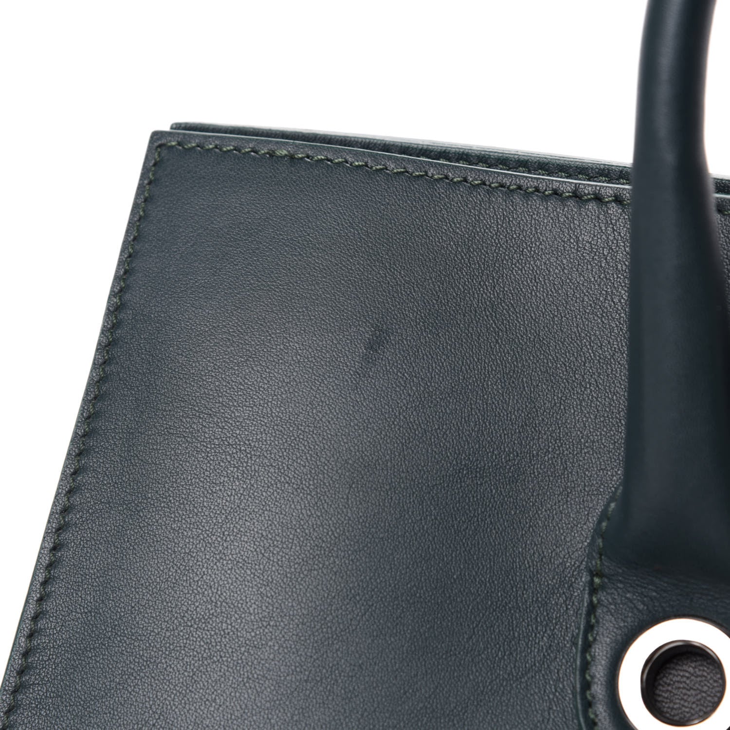 Jimmy Choo Calfskin Suede Riley Tote Dark Green 9 of 11