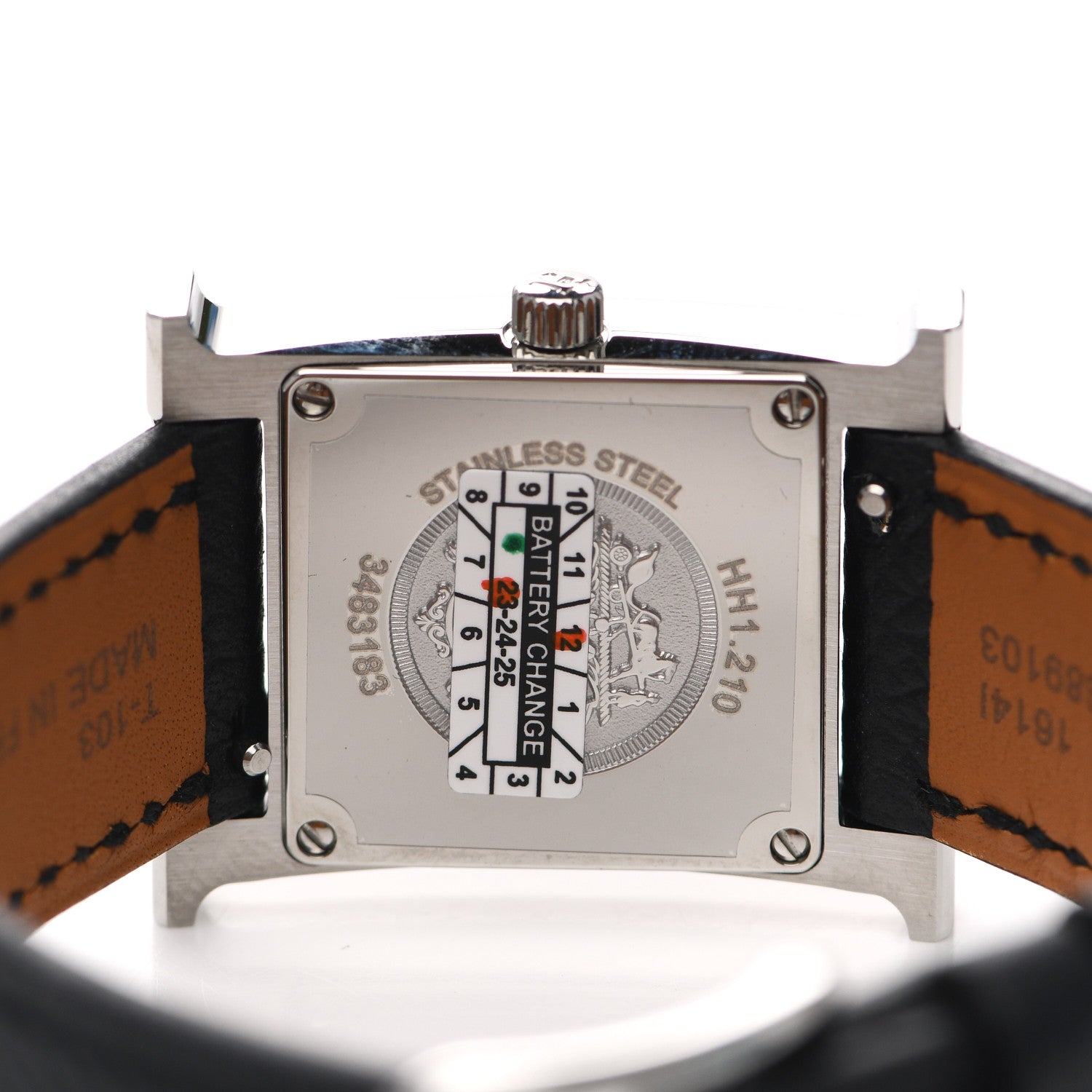 Hermes Stainless Steel Epsom 21mm Heure H Hour Quartz Watch Noir 8 of 10