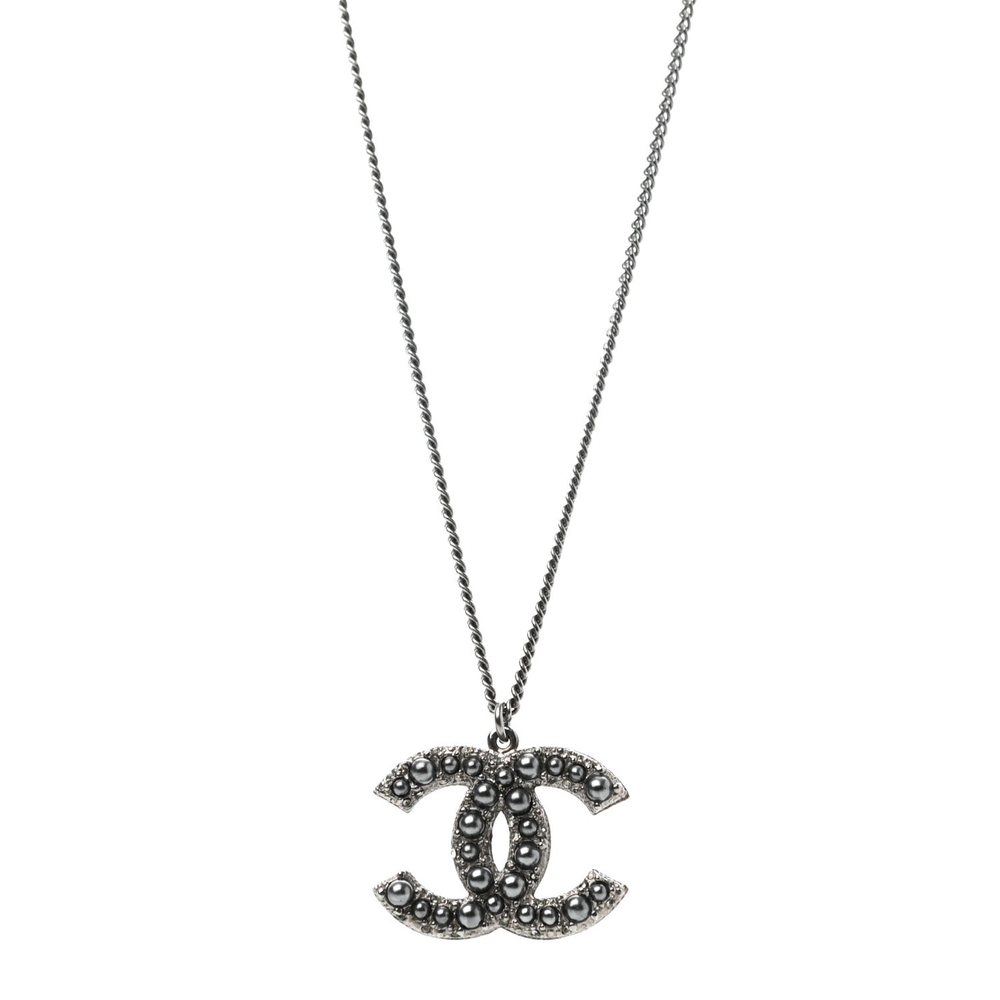 Crystal CC Necklace Ruthenium