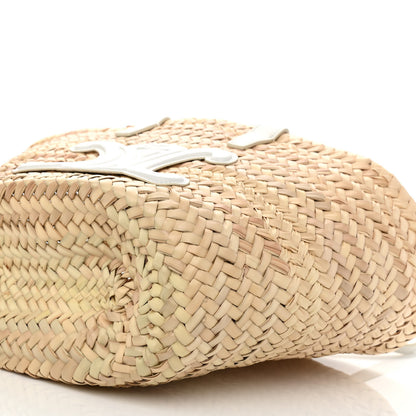 Celine Raffia Calfskin Triomphe Teen Panier White 7 of 8