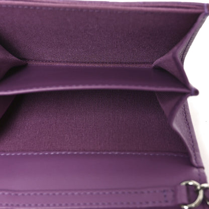 Chanel Lambskin Quilted Flap Card Holder On Chain Violet Purple 5 of 11