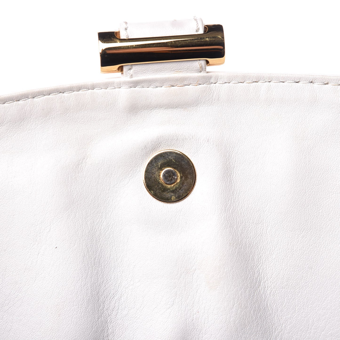 Calfskin Flap Shoulder Bag White
