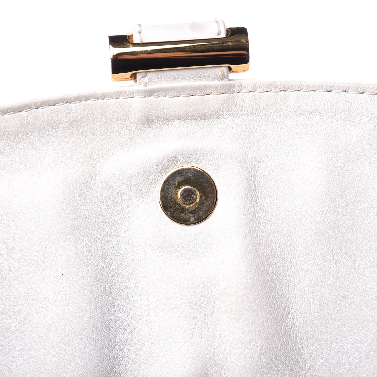 Jimmy Choo Calfskin Flap Shoulder Bag White 7 of 15