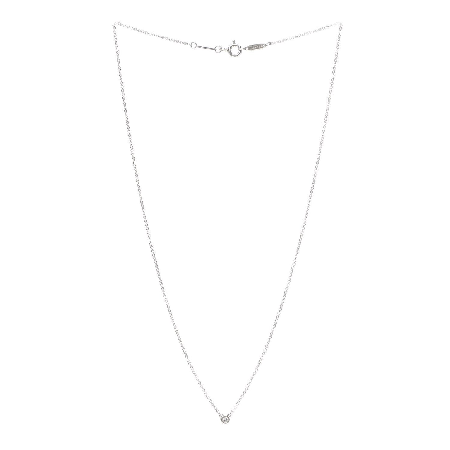 Sterling Silver Diamond .03ct Elsa Peretti Diamonds by the Yard Pendant Necklace