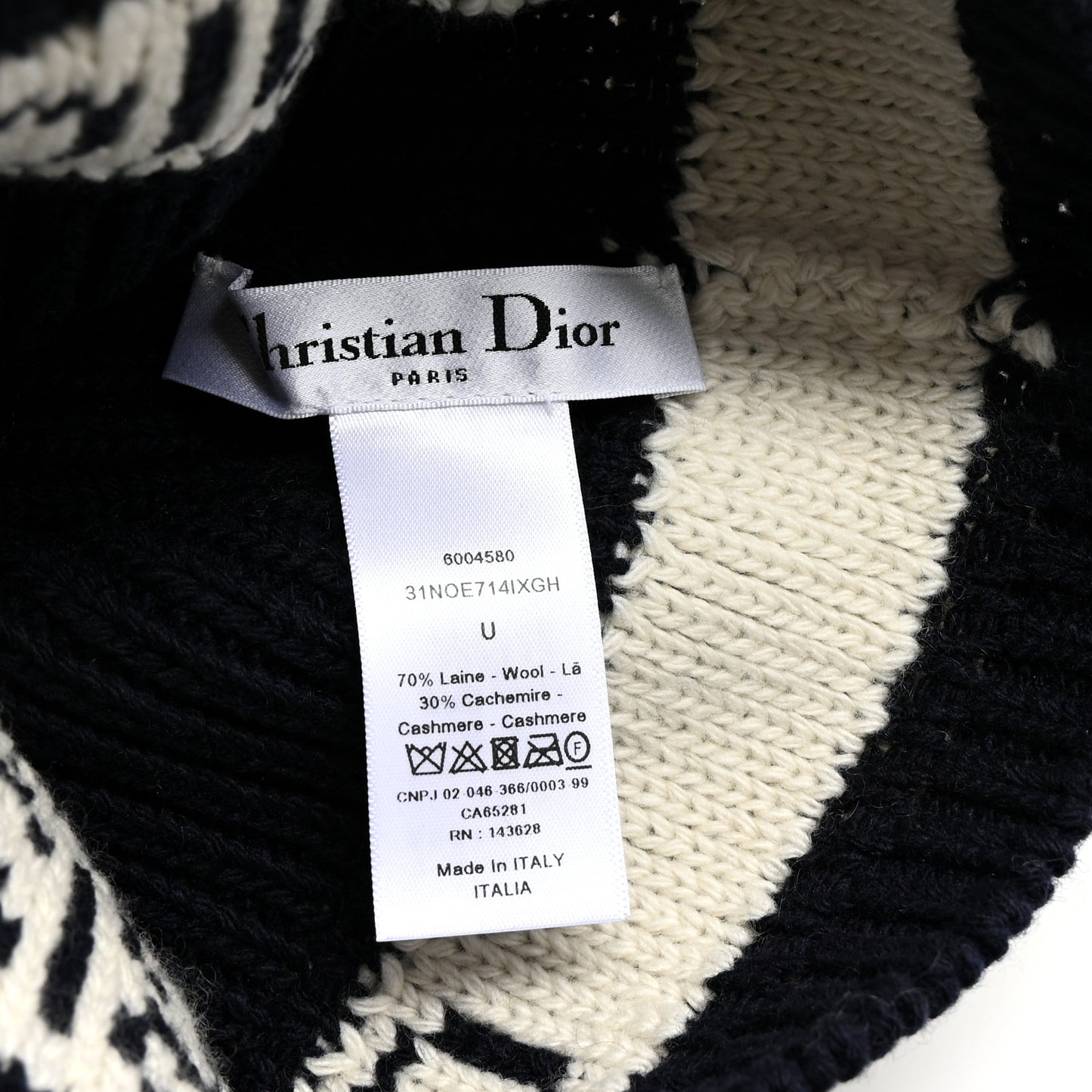 Wool Cashmere Star Beanie Blue Marine