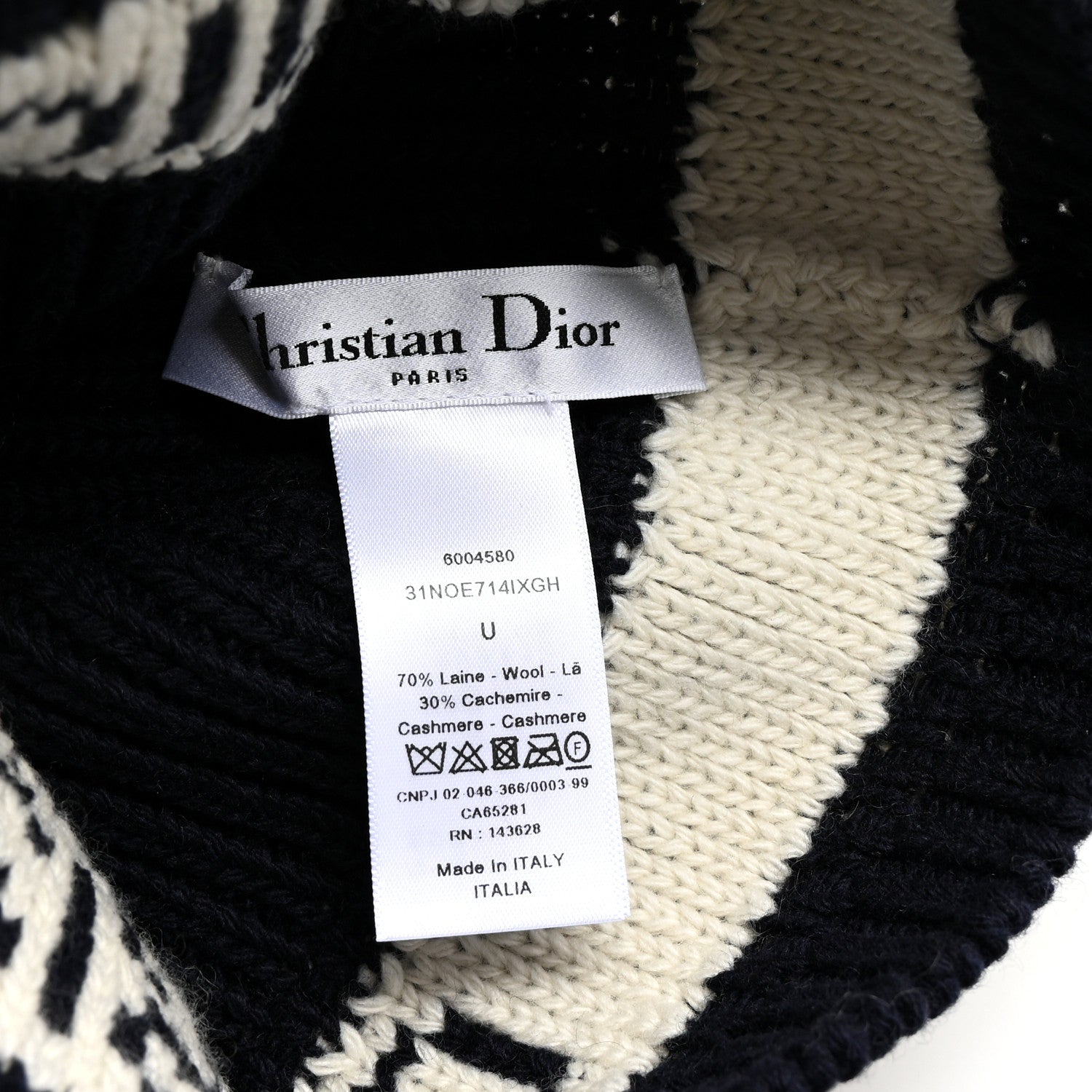 Christian Dior Wool Cashmere Star Beanie Blue Marine 5 of 5