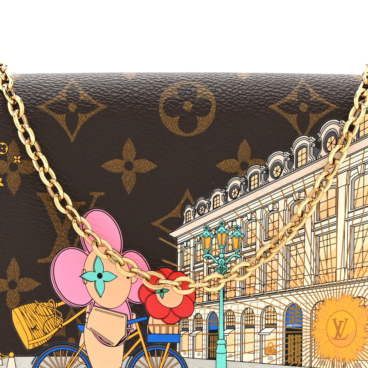 Monogram 2022 Christmas Animation Paris Pochette Felicie Chain Wallet Pink
