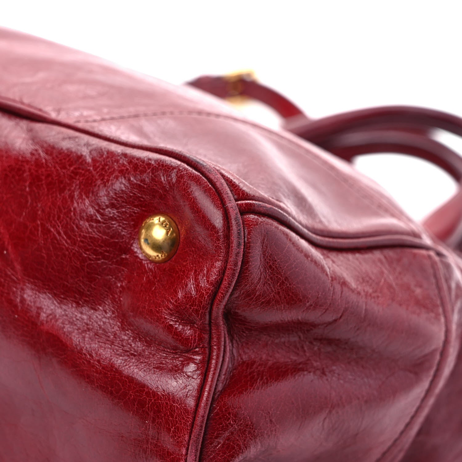 Prada Vitello Shine Shopping Satchel Rosso 10 of 12