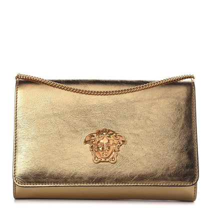 Versace Metallic Calfskin Palazzo Chain Evening Bag Gold 1 of 11