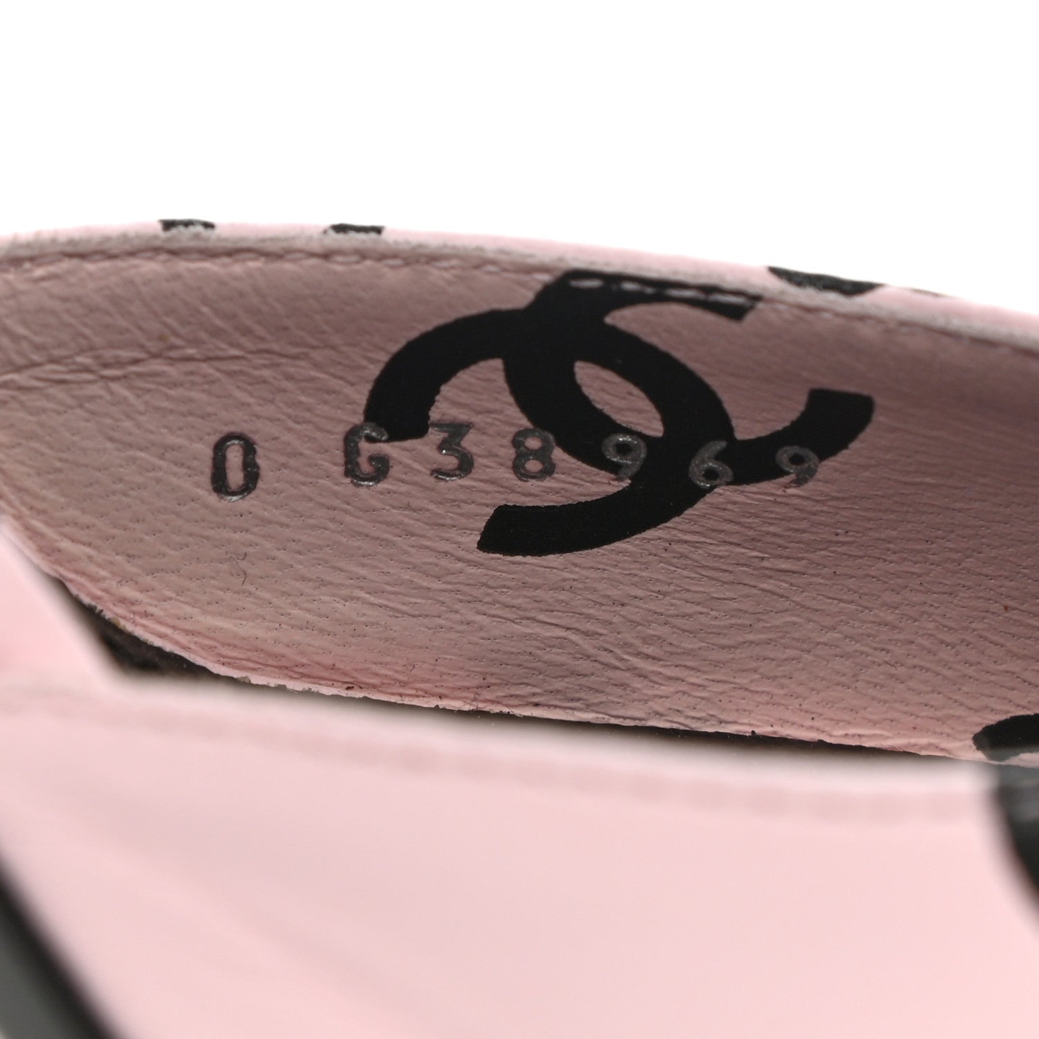 Chanel Printed Lambskin CC Sandals 38 Light Pink Black 8 of 13