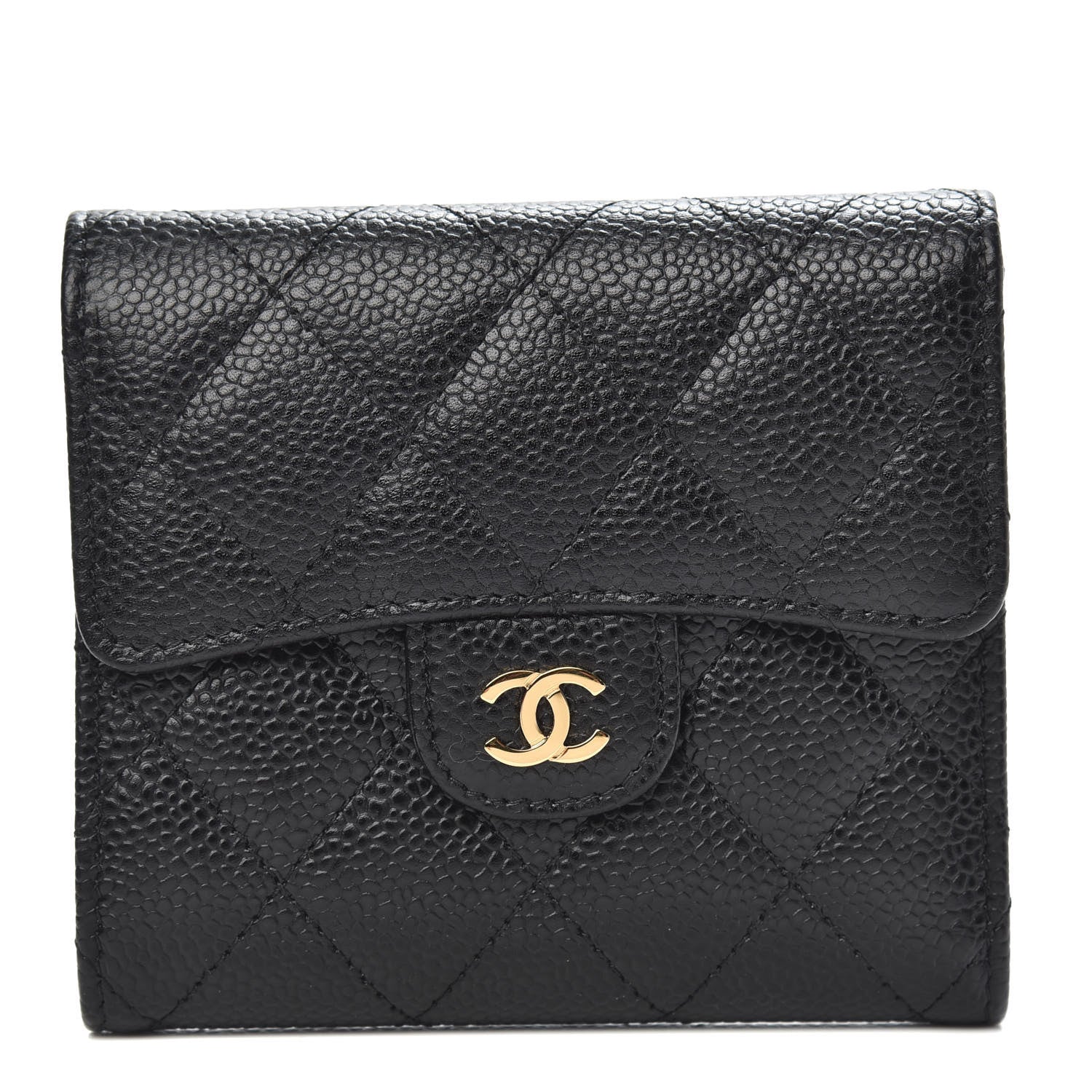 Chanel Caviar Quilted Compact Flap Wallet Black 1 of 7