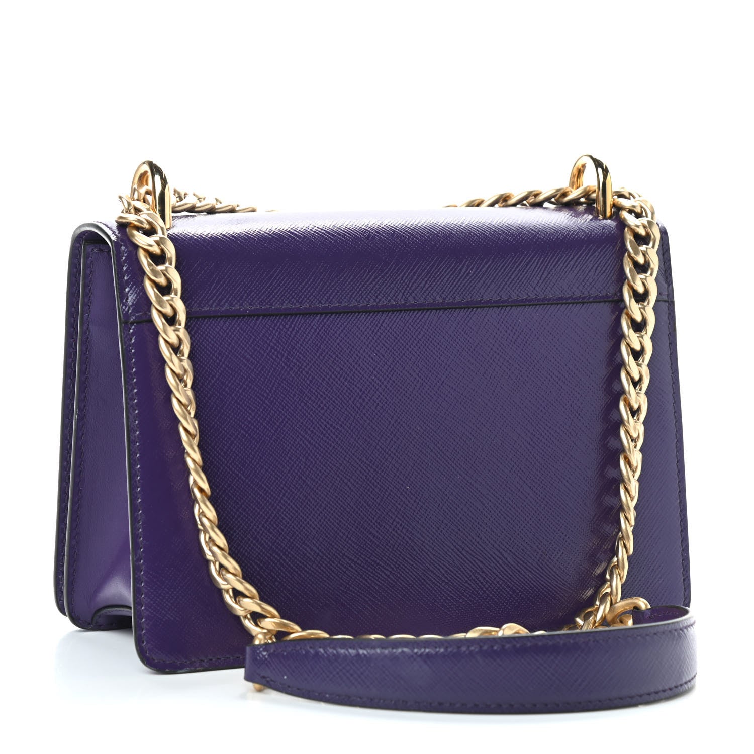 Prada Saffiano Soft Calfskin Chain Crossbody Bag Viola 3 of 10