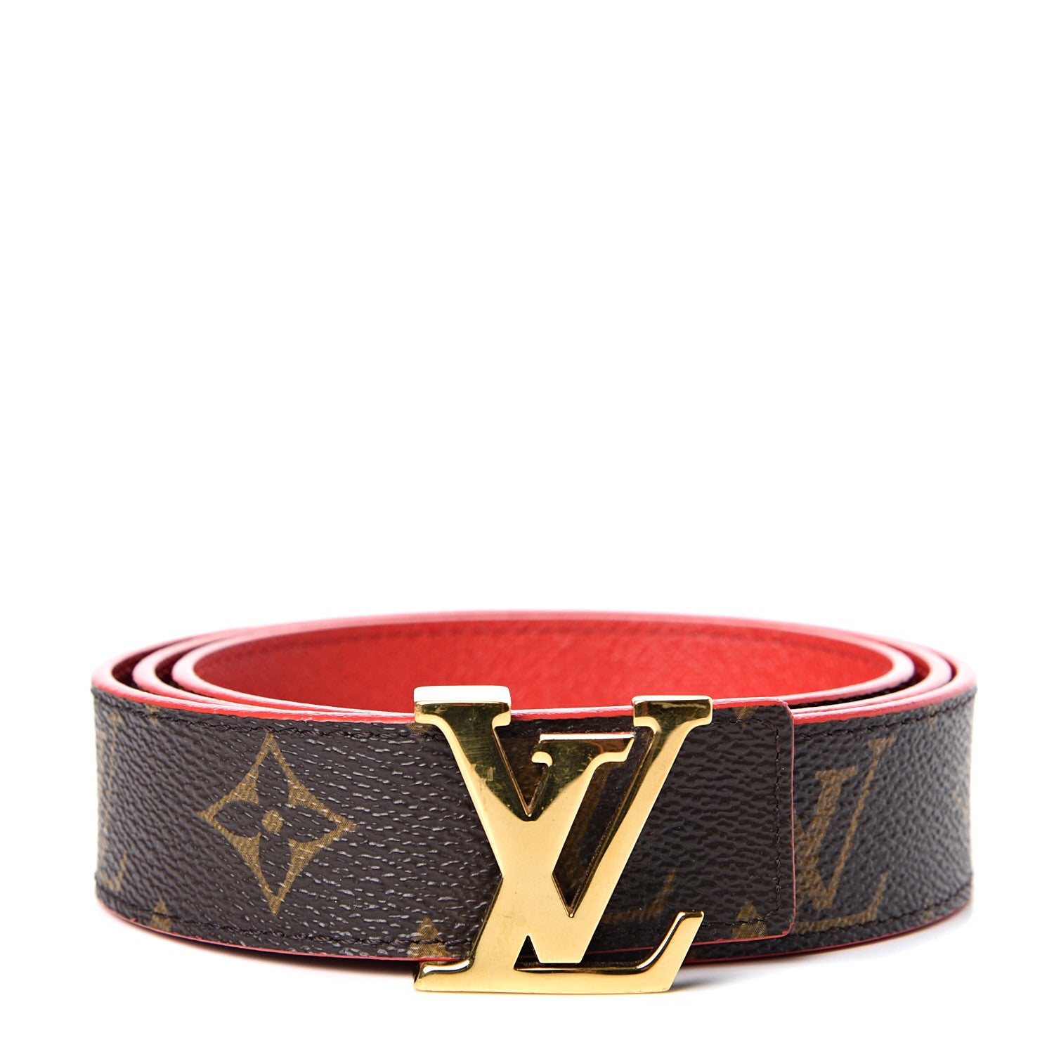 Louis Vuitton Monogram 30mm LV Initiales Reversible Belt 85 34 Coquelicot 1 of 6