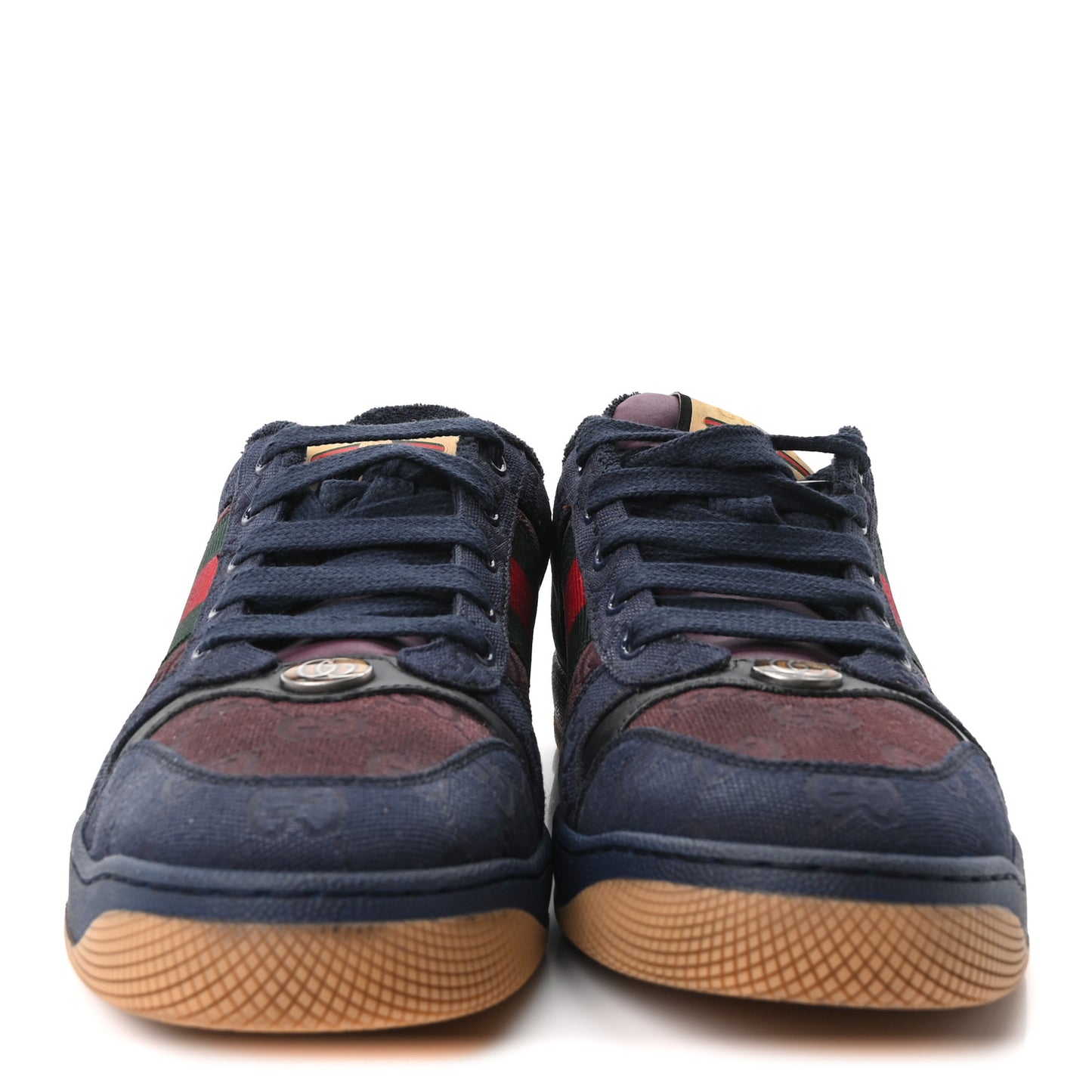 New Canvas GG Web Mens Screener Sneakers 8 Burgundy Navy