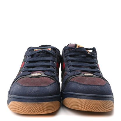 Gucci New Canvas GG Web Mens Screener Sneakers 8 Burgundy Navy 3 of 11