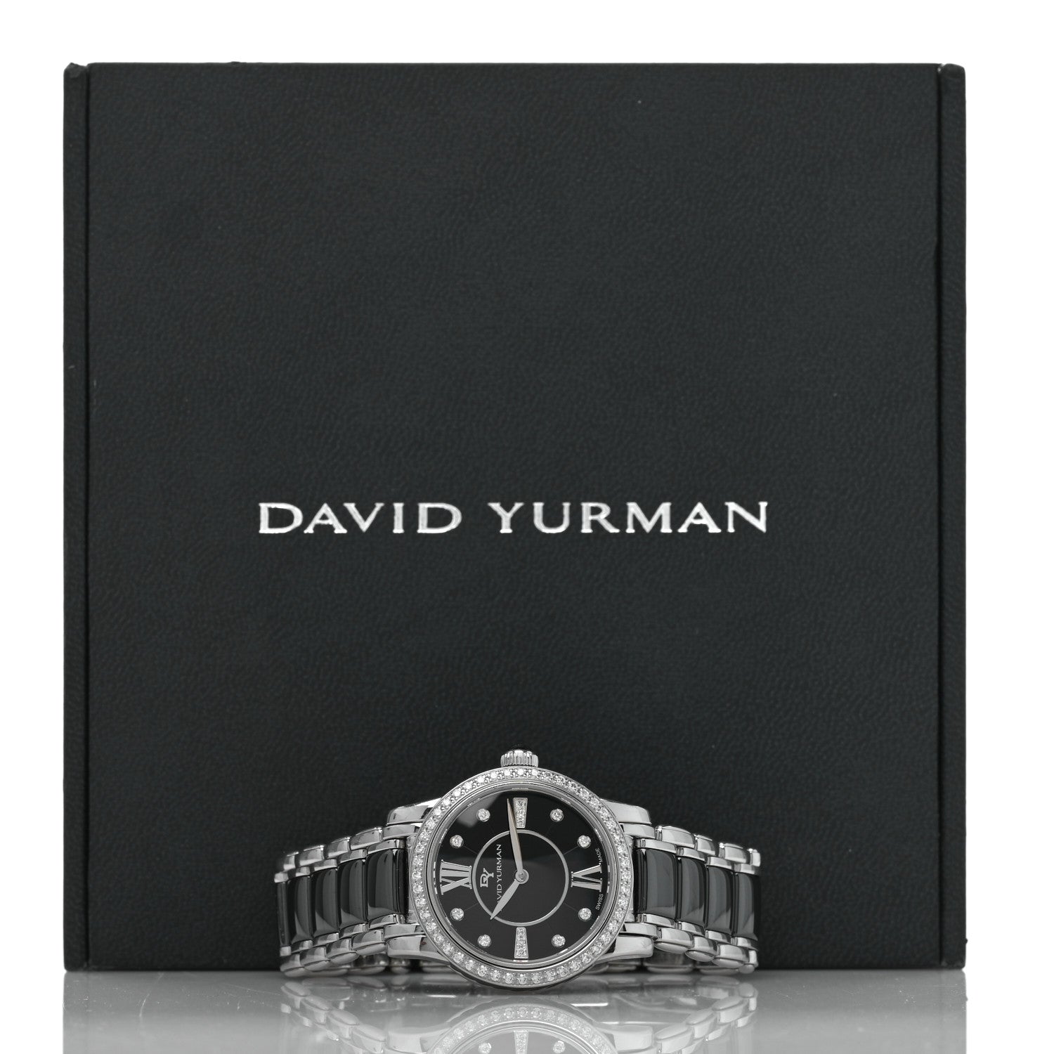 David Yurman Stainless Steel Ceramic Diamond Bezel 30mm Classic Quartz Watch Black 5 of 5