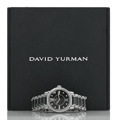 David Yurman Stainless Steel Ceramic Diamond Bezel 30mm Classic Quartz Watch Black 5 of 5