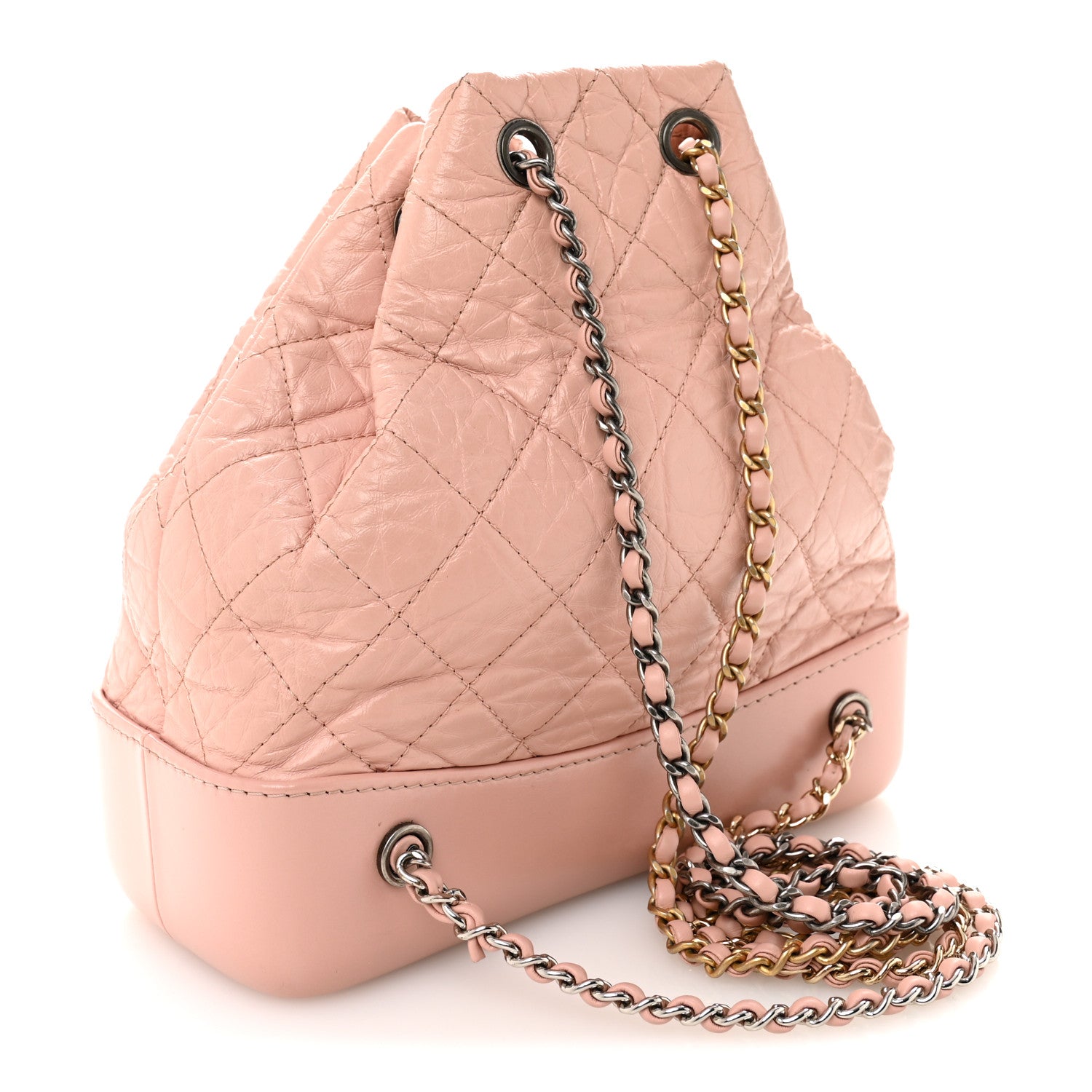 Chanel Aged Calfskin Quilted Small Gabrielle Backpack Pink 3 of 12