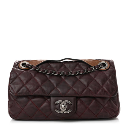 Chanel Calfskin In The Mix Jumbo Flap Burgundy 1 of 10