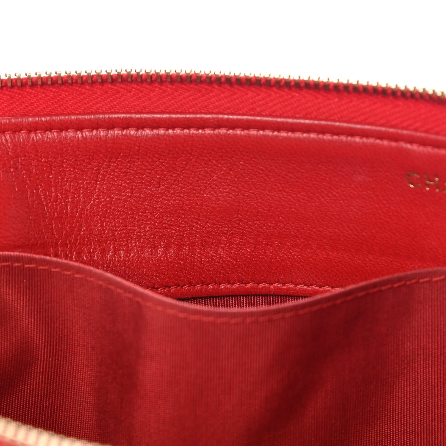 Chanel Lambskin Quilted Small Zipped Boy Pouch Red 10 of 14