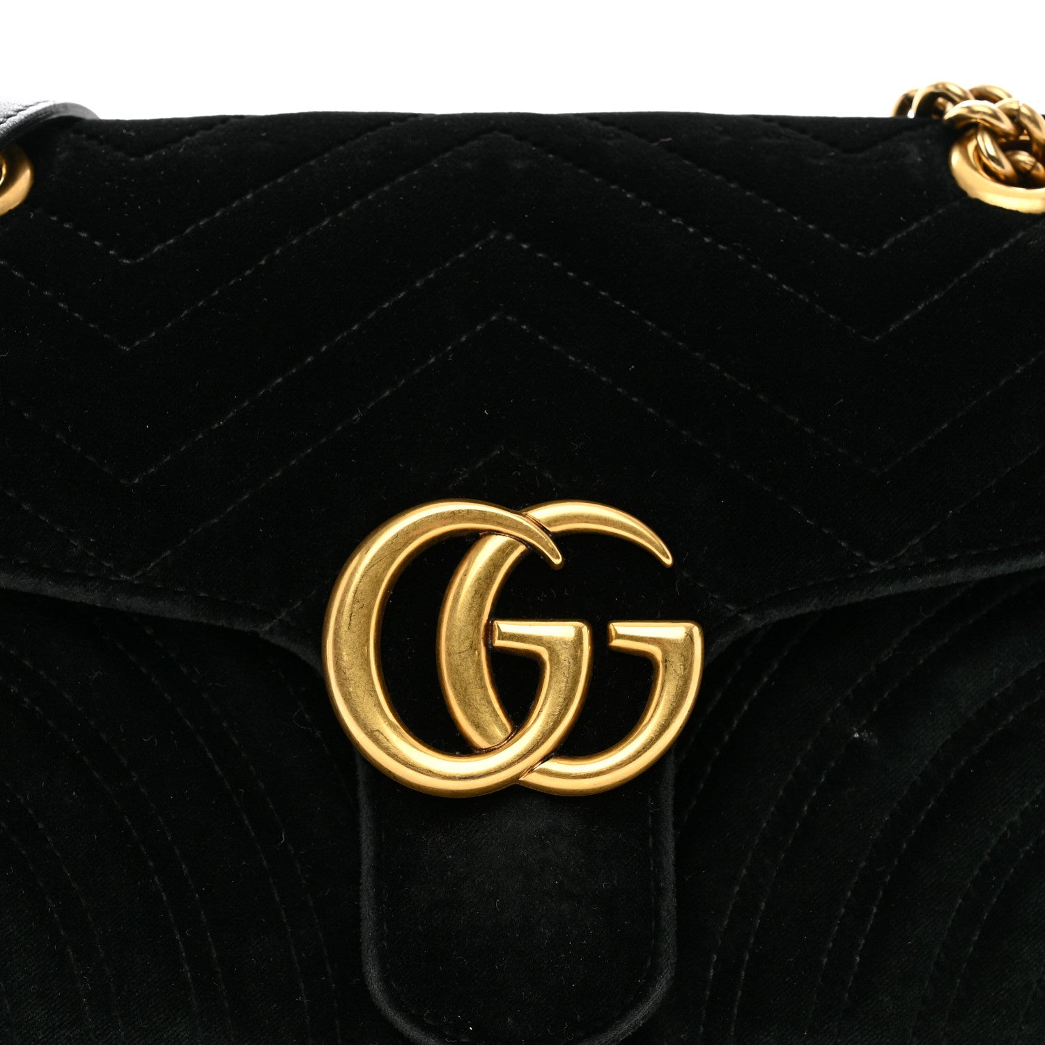 Gucci Velvet Matelasse Small GG Marmont Shoulder Bag Black 5 of 11