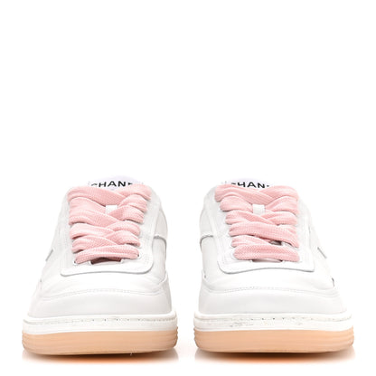 Chanel Calfskin Womens CC Sneakers 36 White Pink 3 of 9