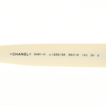 Chanel Acetate Pearl Cat Eye CC Sunglasses 5481-H White 6 of 8