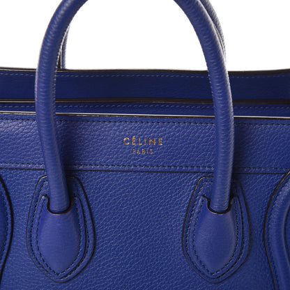 Celine Drummed Calfskin Nano Luggage Indigo 8 of 14