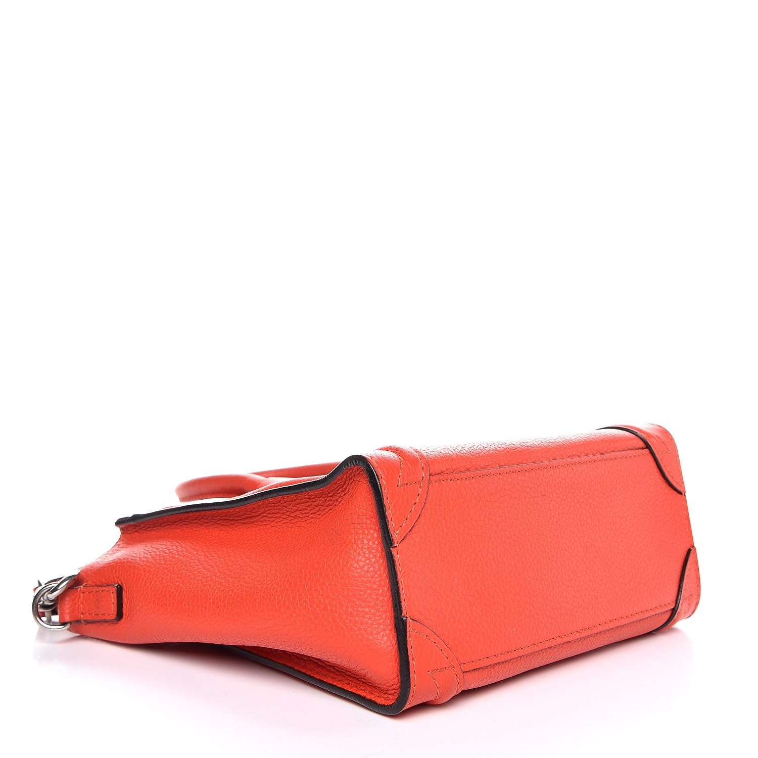 Celine Drummed Calfskin Nano Luggage Vermillion 4 of 9