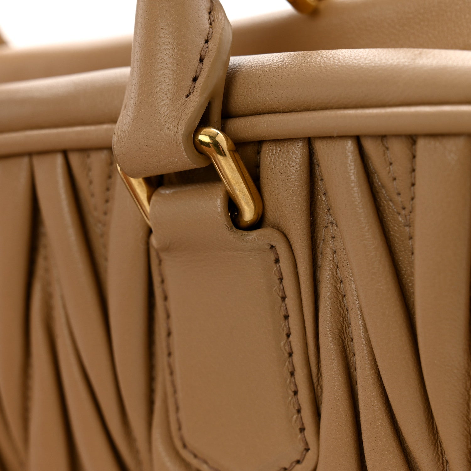 Miu Miu Nappa Matelasse Large Arcadie Top Handle Bag Sabbia 12 of 12