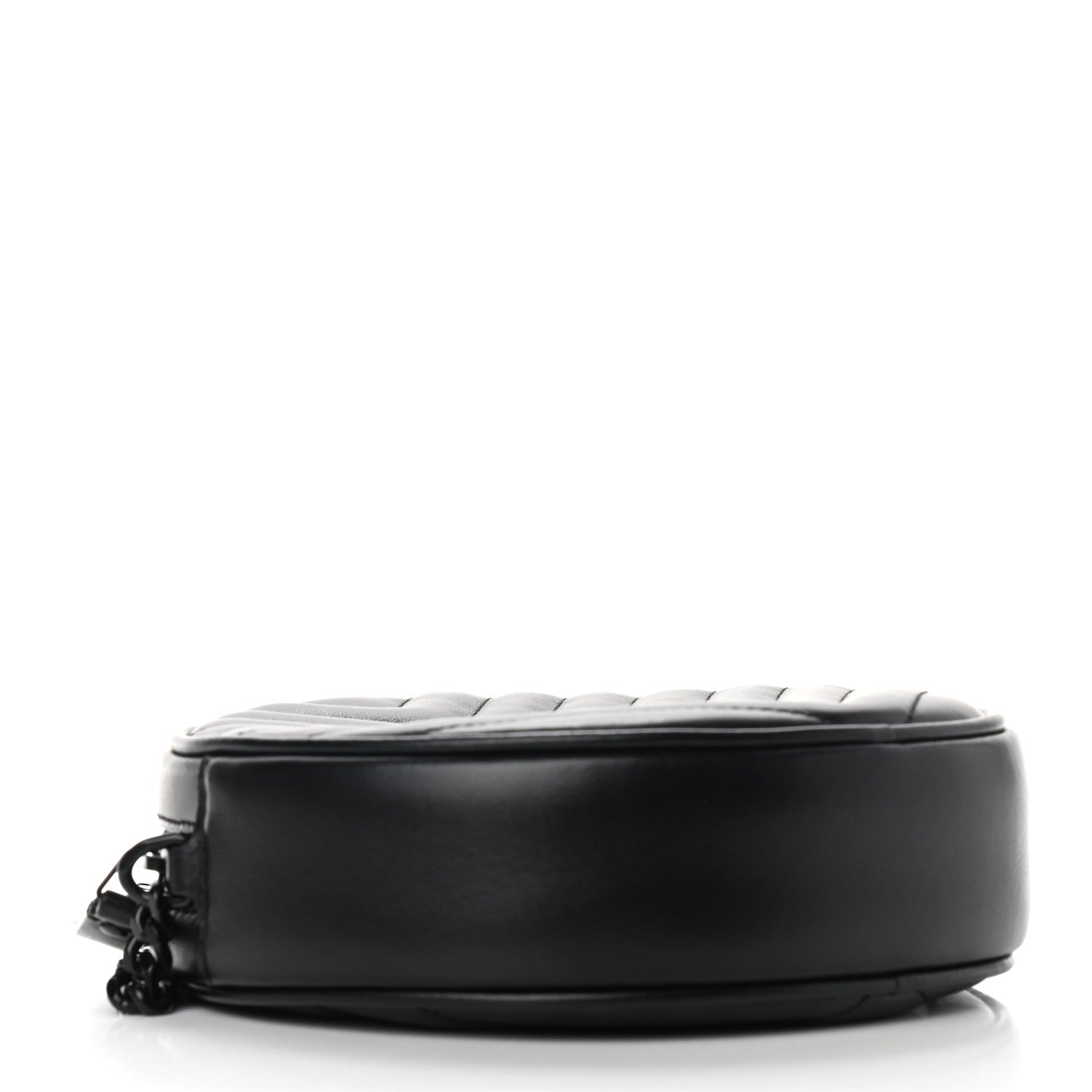 Saint Laurent Calfskin Matelasse Chevron Round Vinyle Camera Bag Black 4 of 9