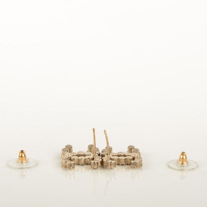 Chanel Crystal CC Earrings Gold 4 of 5