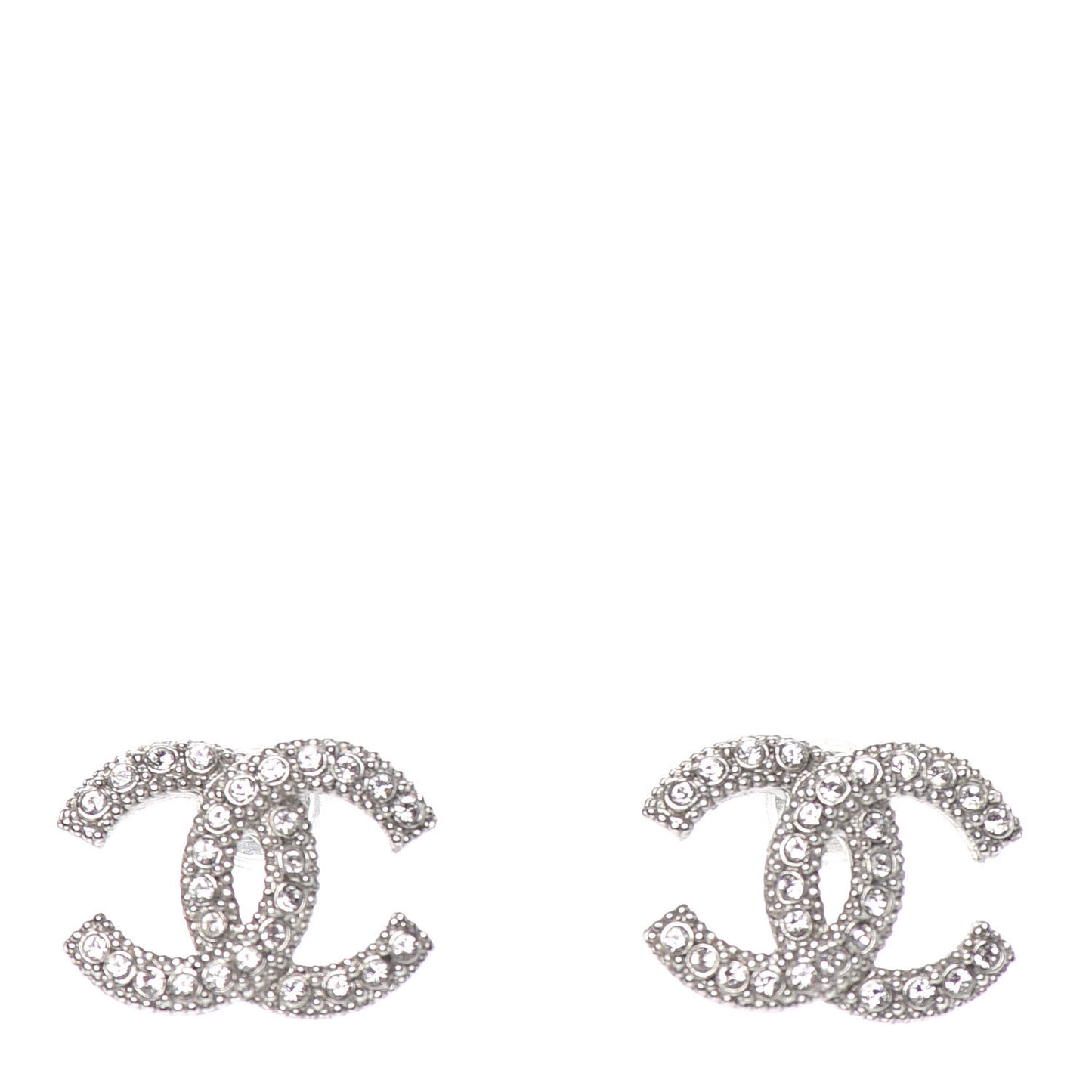 Crystal CC Earrings Silver