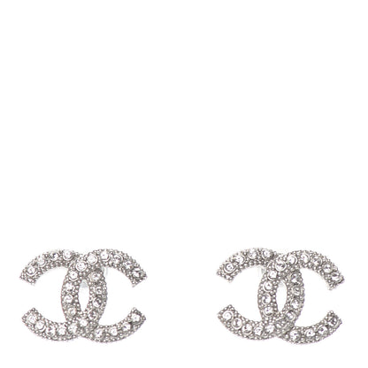 Chanel Crystal CC Earrings Silver 1 of 4