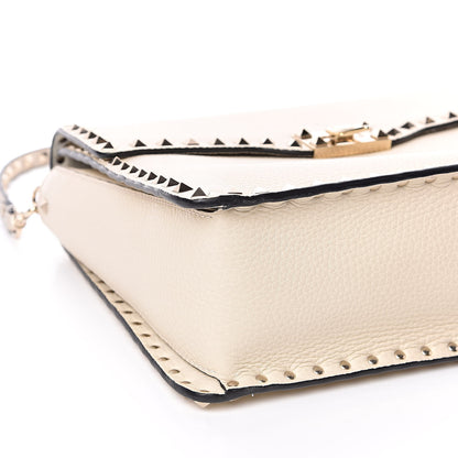 Valentino Garavani Grained Calfskin Rockstud Top Handle Flap Shoulder Bag Light Ivory 8 of 10