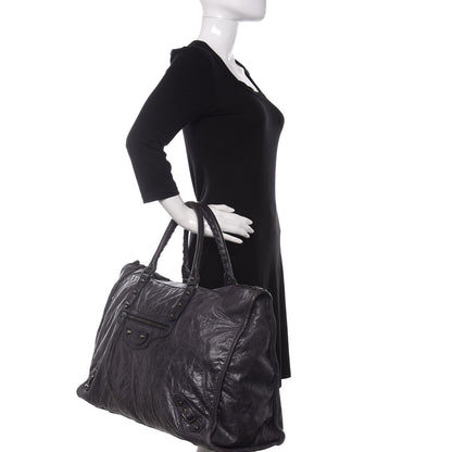 Balenciaga Agneau Classic Hardware Weekender Ink 2 of 11