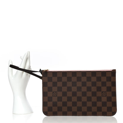 Louis Vuitton Damier Ebene Neverfull MM GM Pochette Rose Ballerine 2 of 8