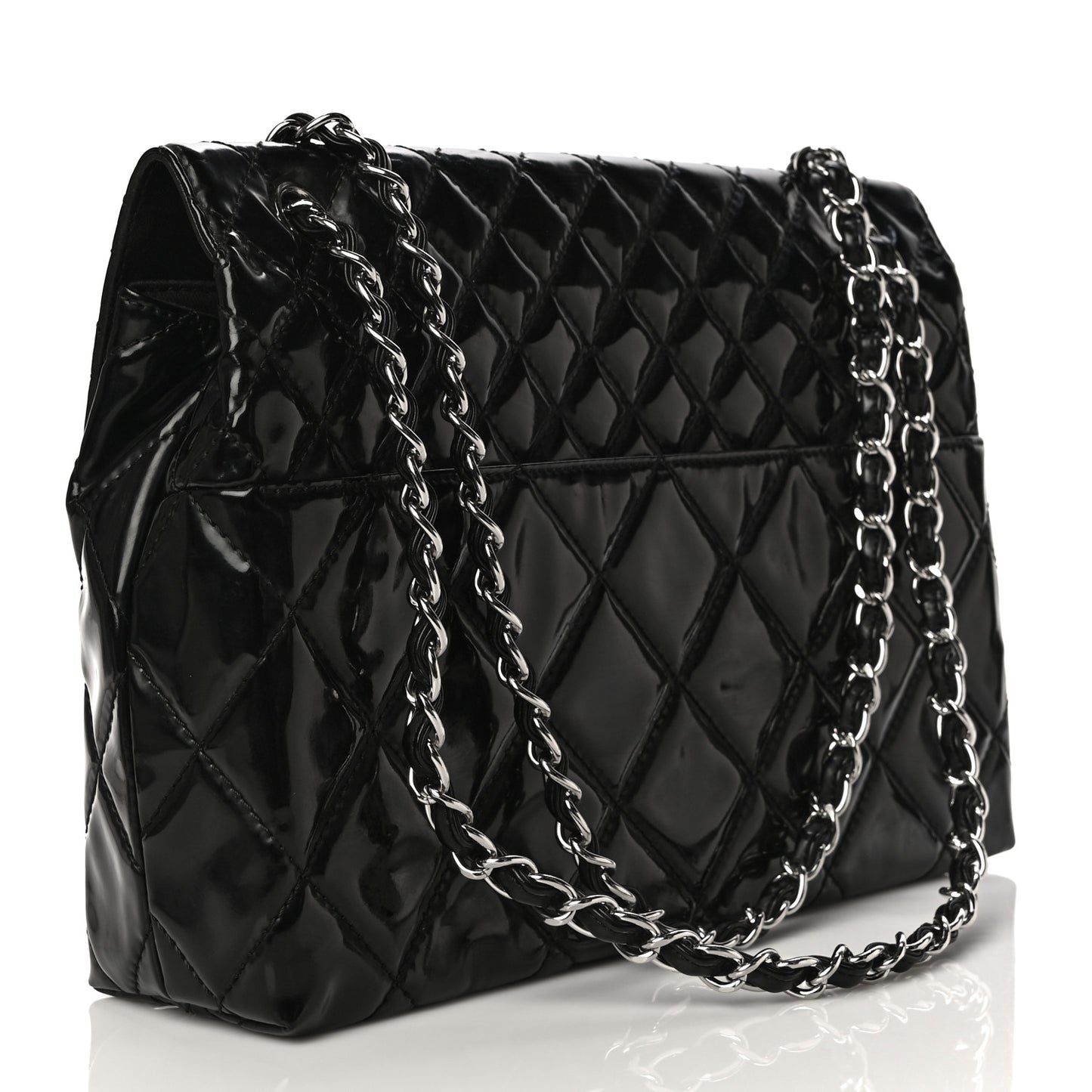 Vinyl Quilted In The Business Flap Bag Black
