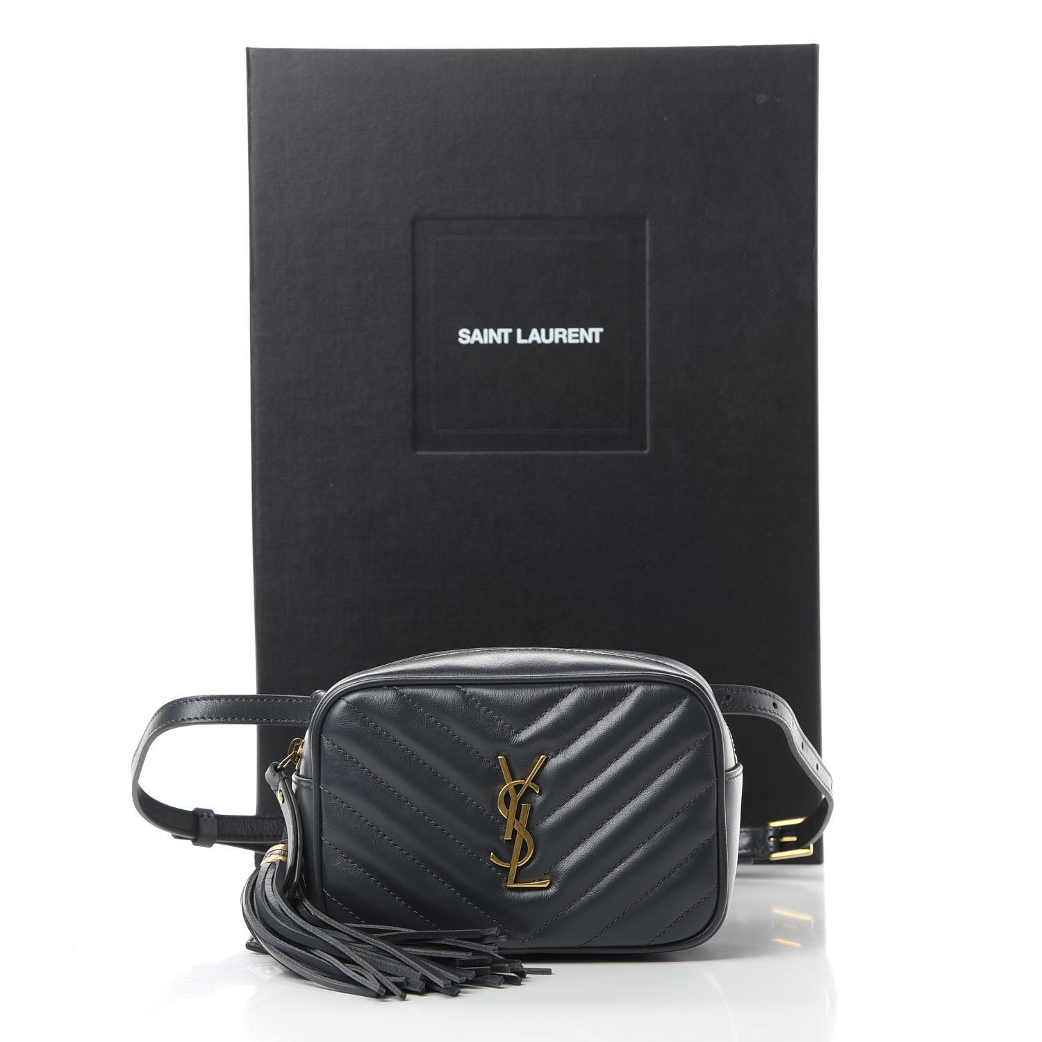 Saint Laurent Calfskin Matelasse Monogram Lou Belt Bag Smog 12 of 12
