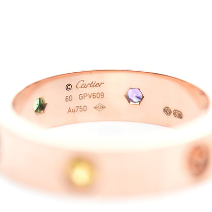 Cartier 18K Pink Gold Sapphire Garnet Amethyst 5.5mm LOVE Ring 60 9 4 of 4
