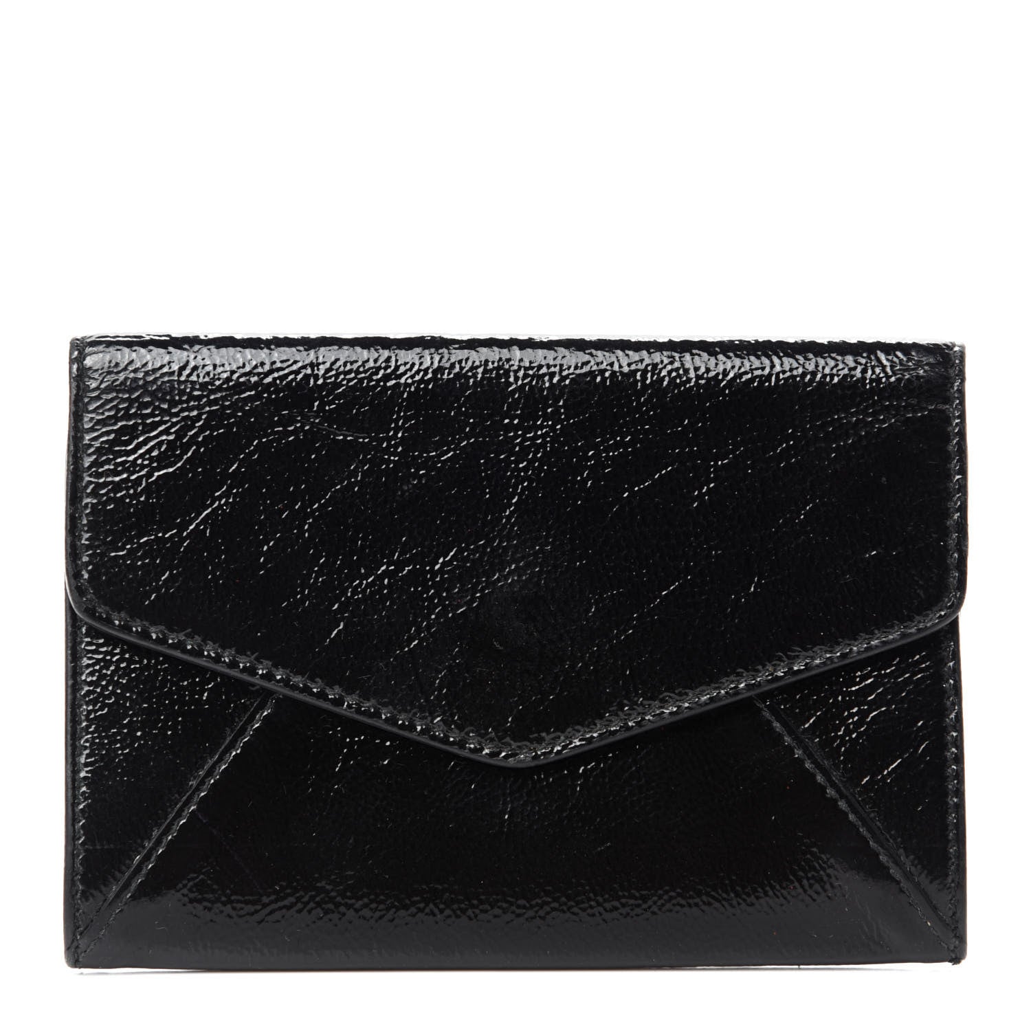 Saint Laurent Textured Patent Monogram Card Holder Black 1 of 7
