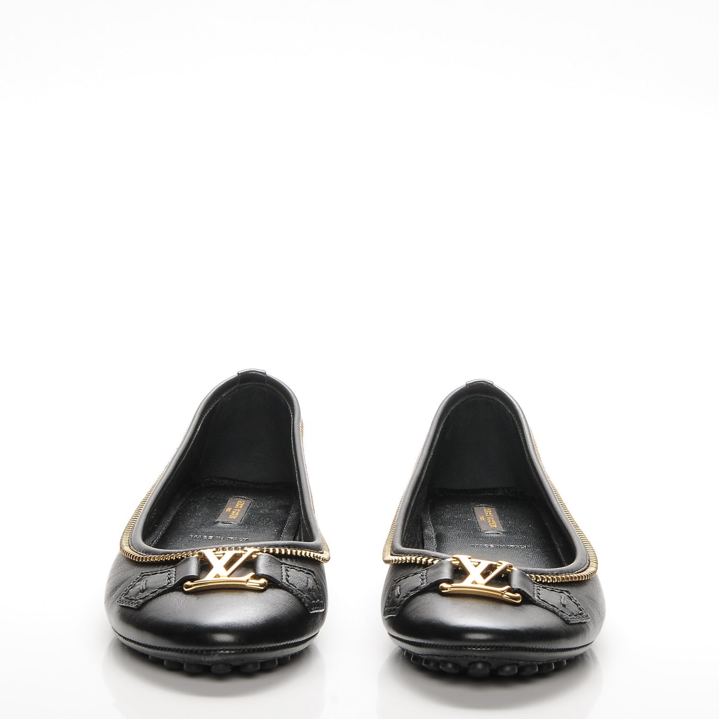 Calfskin Zip Oxford Ballerina Flats 39 Black