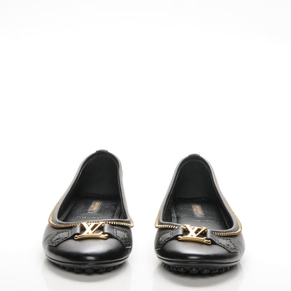 Louis Vuitton Calfskin Zip Oxford Ballerina Flats 39 Black 2 of 7