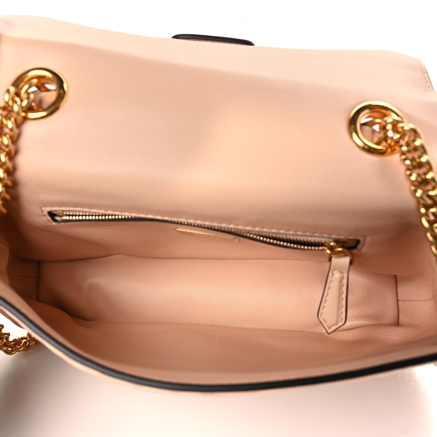 Nappa Small FF Embossed Midi Chain Baguette Light Rose