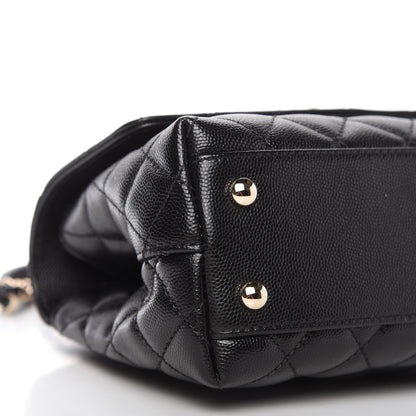 Chanel Caviar Lizard Embossed Quilted Mini Coco Handle Flap Black 6 of 11